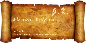 Jászai Klára névjegykártya