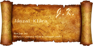 Jászai Klára névjegykártya